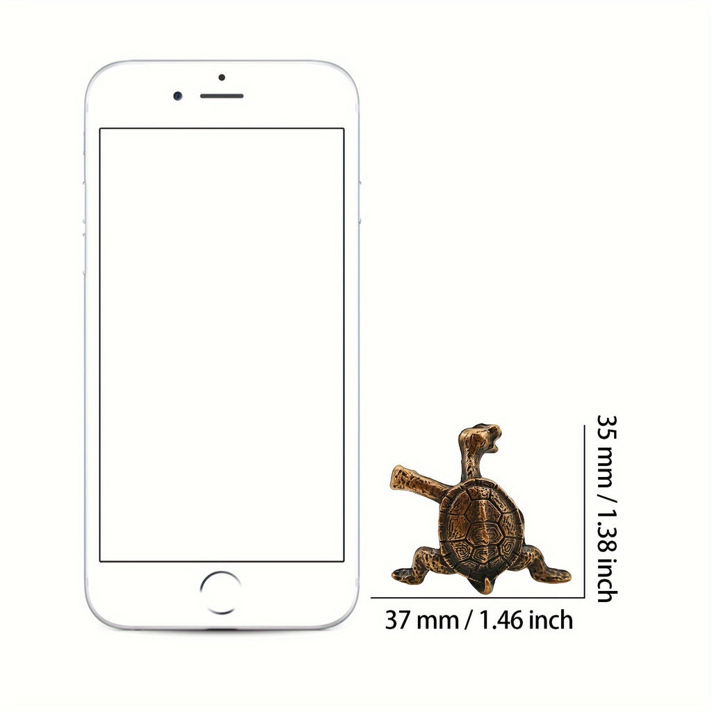 2pcs Brass Turtle Incense Holder - Kung Fu Style, Creative Home Decor Craft, Meditation Holder Brass Turtle And Red Copper Turtle