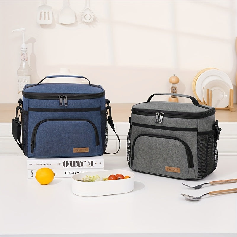 Newest Insulated Lunch Bag, Reusable Insulated Lunch Bag for Men And Women, Leakproof Freezer Bag with Adjustable Shoulder Strap, Portable Fresh Cooler Bag, Outdoor Insulated Handle Bag for Office, Travel, Beach, Picnic, Camping, School