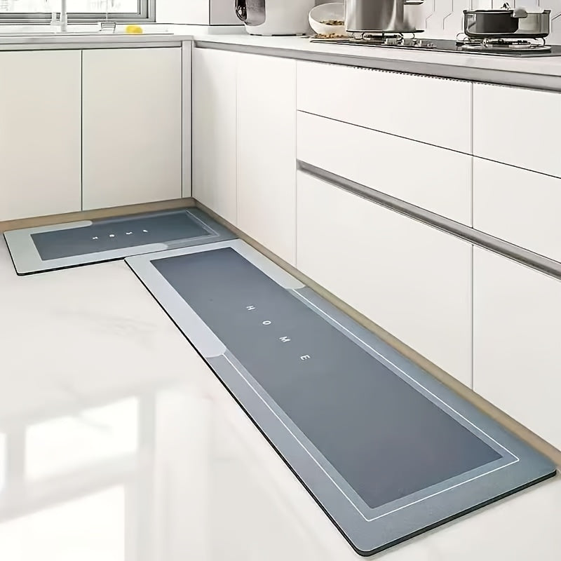 2pcs Water Absorbing And Anti-Slip Kitchen Mat Set: Comprehensive Floor Protection with Decorative Appeal - Machine Washable Suitable for Commercial And Residential Use