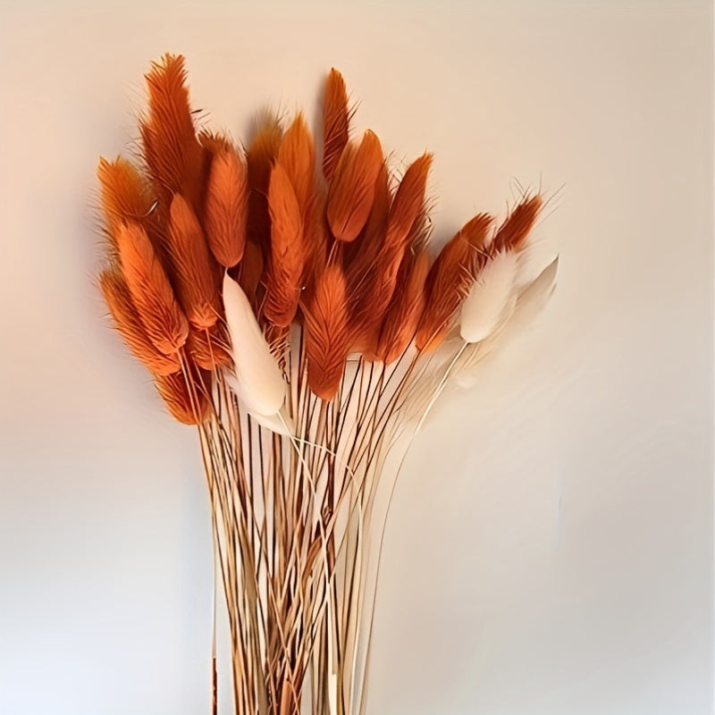 121pcs Boho Chic Artificial Pampas Grass & Rabbit Tail Bouquet - 17" Colorful Faux Floral Arransynthetic Gemstoneent for Home Decor, Ideal for Weddings & Holidays