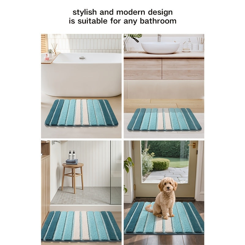 GTNSHUAI Extra Thick Luxury Chenille Bathroom Rug, Non-Slip Absorbent Bath Mat