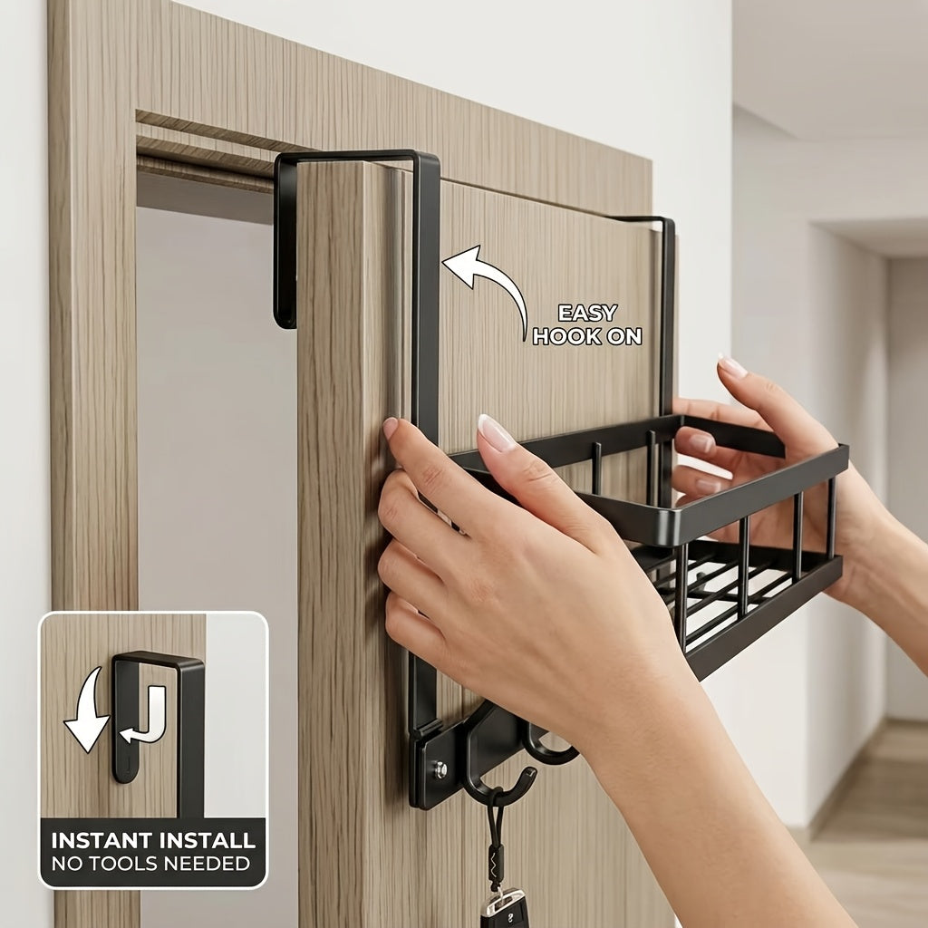 Wall-Mounted Coat Rack, Multifunctional Installation-Free Storage Rack