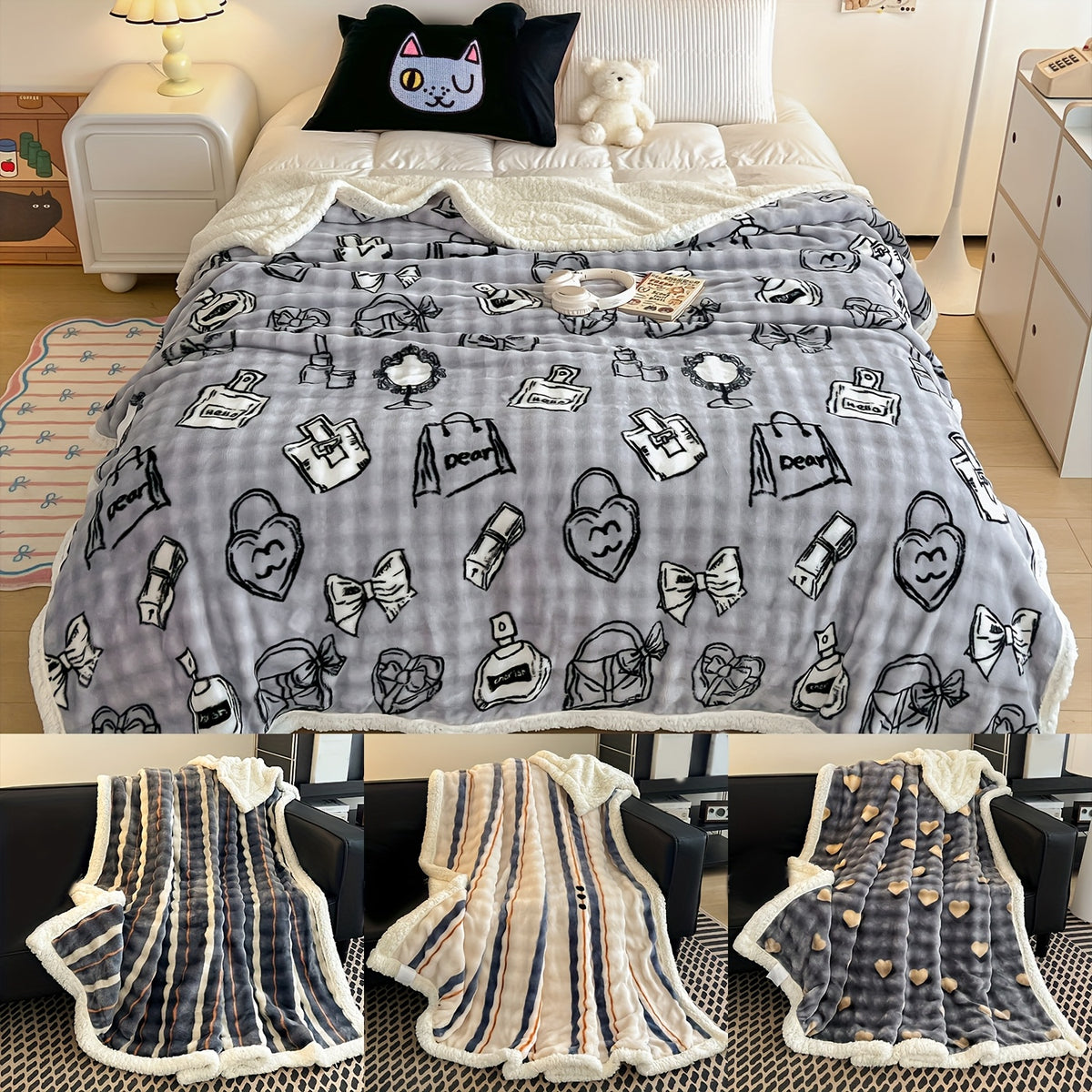 Heavyweight Bed Blanket, High Quality Luxury Fall Blankets, Machine Washable King Size Blanket, Gravity Blanket For Sofa Cover, Blanket For Sofa, Dormitory And Bedroom Cozy Bedding, Fall Room And Bedroom Decor, Halloween Gifts
