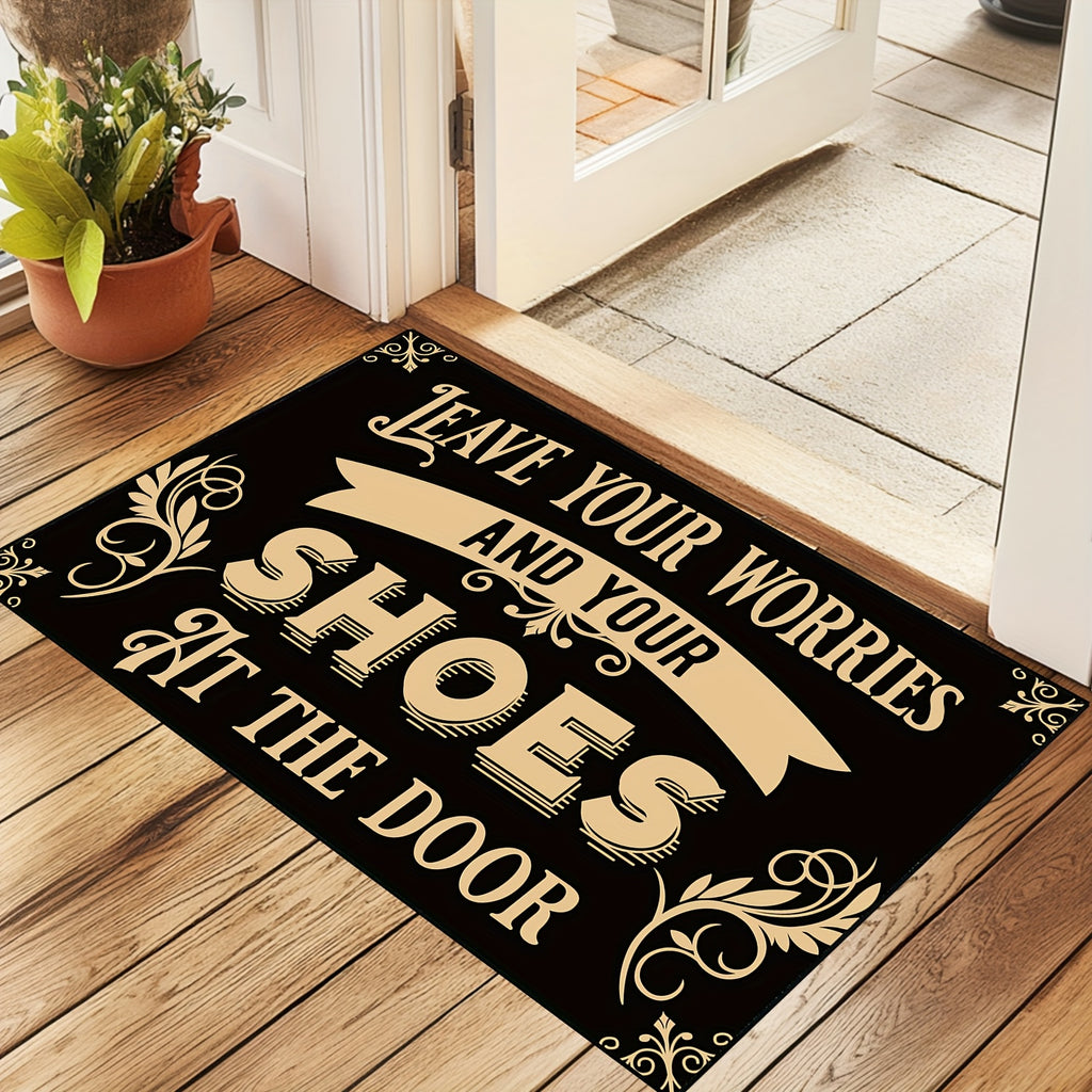 Leave Your Worries And Shoes Doormat Welcome Entrance Carpet Non-Slip Floor Mats Indoor Home Decor