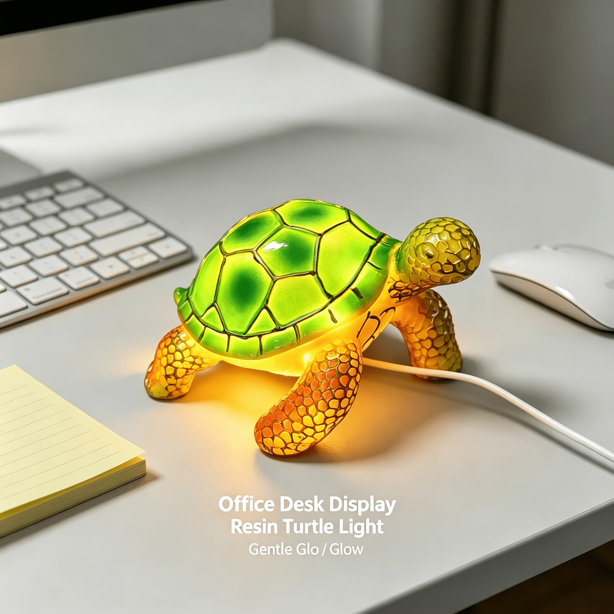 Sea Turtle LED Night Light with USB Plug, 5.51-Inch Resin Decorative Tabletop Lamp for Bedside Ambiance, Coastal Bedrooms and Home Decor