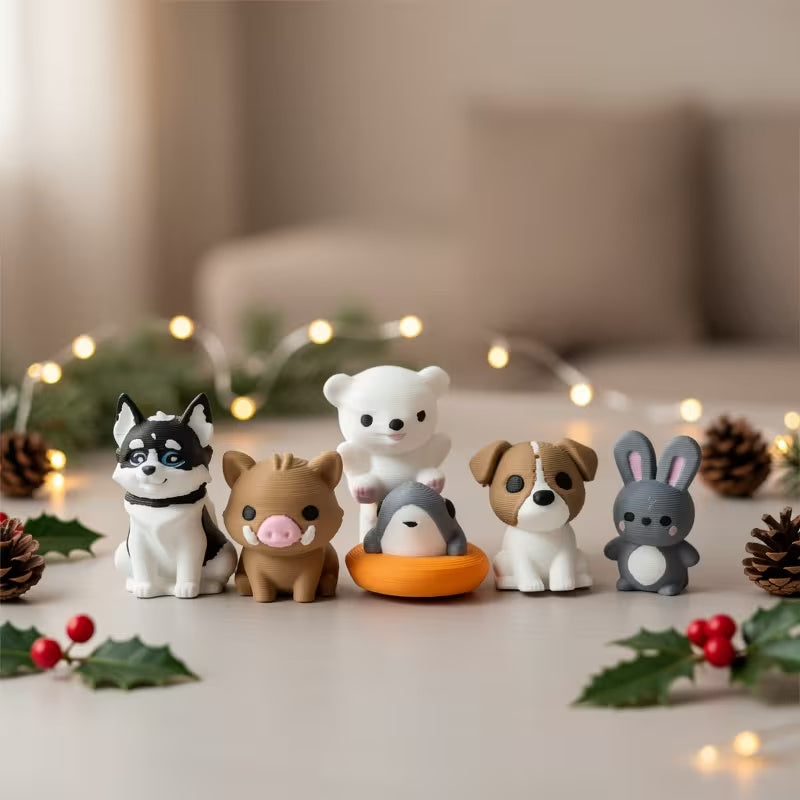 Mini 3D Printed Animal Figurines, Colorful PLA Decorative Statue Assortment in 30, 50, 100 or 150 Pieces for Fairy Garden Scenes, Shelves and Home Displays