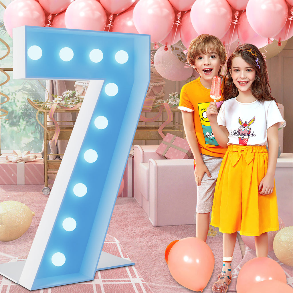 Marquee Numbers 4 feet tall 0-9 20 & 24 11 Colors & 3 flash modes