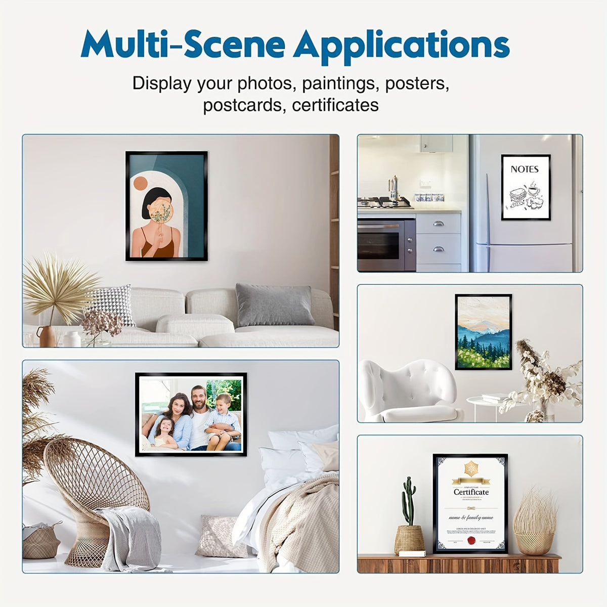 Set of 10 Diamond-Shaped Magnetic Art Frames Measuring 12X16 Inches - Self-Adhesive And Made of Lightweight PVC, Ideal for Displaying Pictures on Walls And Windows - Great for Photos, Posters, And More, Perfect for The Holiday Season