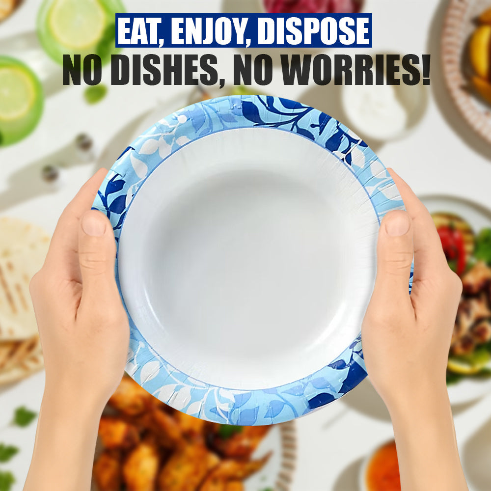50/154/220 - Premium Paper Plates, 10 Inch Microwave-Safe, Cut Resistant, Soak-Proof, Sturdy Disposable Plates For Everyday Breakfast, Lunch, & Dinner Meals, Kitchen Decor, Kitchen Accessories, Wedding, Camping, Independence Day, Daily, Household ItemsUlt