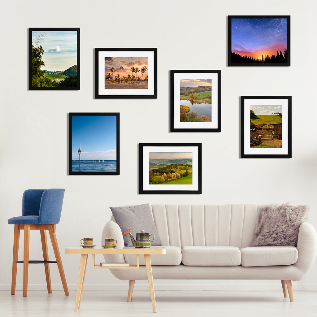 24 Pcs Picture Frame, Made of Sturdy Frame for 4x6in or 5x7in or 8x10in, Wall and Tabletop Display Thin Border Photo Frames for Home Decor, Black