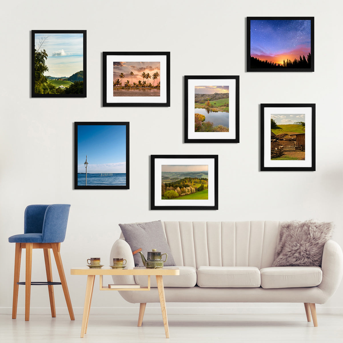 24 Pcs Picture Frame, Made of Sturdy Frame for 4x6in or 5x7in or 8x10in, Wall and Tabletop Display Thin Border Photo Frames for Home Decor, Black