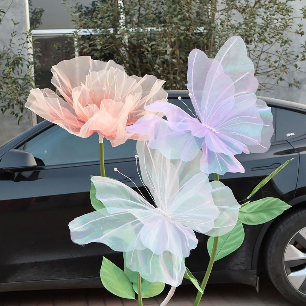 3pcs 50cm/ 19.69in Large Butterfly Artificial  Party Decoration 3D Butterfly Wall Decoration Baby Party Wedding Decoration Birthday Party Home Supplies Decoration