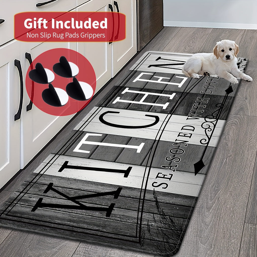 Premium Print Absorbent Kitchen Mat, Non-slip and Durable Floor Mats, Entrance and Exit Door Mat for Kitchen Laundry Room Bathroom Hallway Entrance Area Rugs, Living Room Bedroom Mat, Room Decoration,
