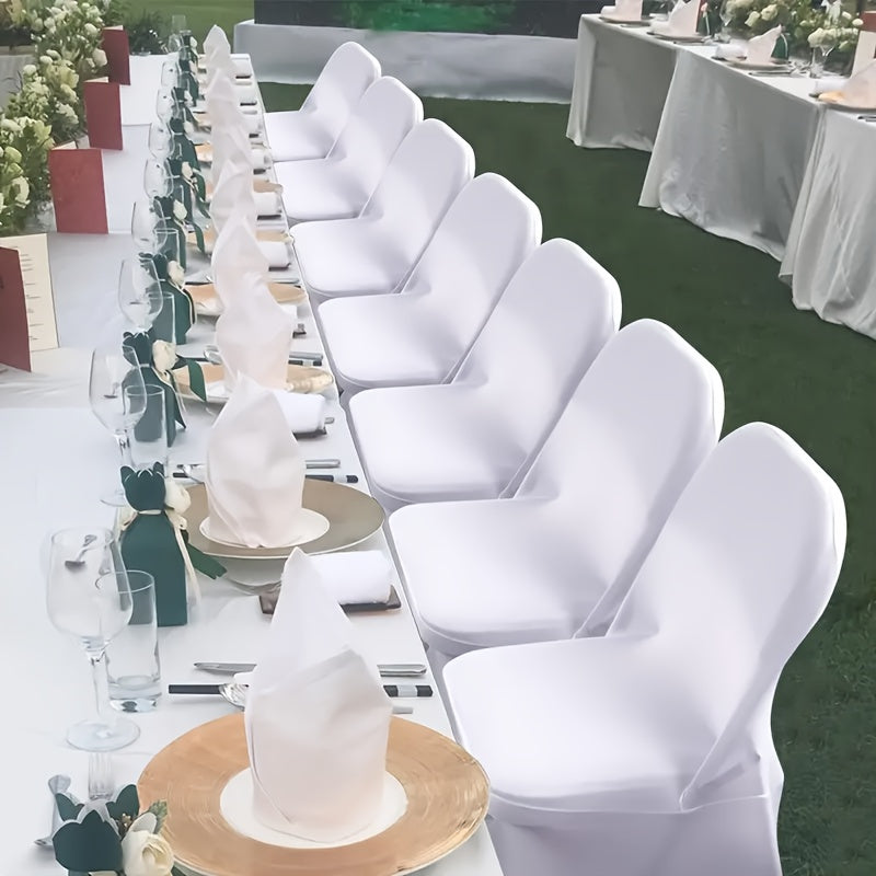 10/30/50/100pcs High-Quality Spandex Folding Chair Covers - Wedding Decorations Essential - Wedding Stuff, Perfect For Party Supplies, Birthday, Camping & Halloween Decor