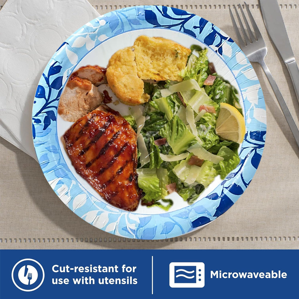 50/154/220 - Premium Paper Plates, 10 Inch Microwave-Safe, Cut Resistant, Soak-Proof, Sturdy Disposable Plates For Everyday Breakfast, Lunch, & Dinner Meals, Kitchen Decor, Kitchen Accessories, Wedding, Camping, Independence Day, Daily, Household ItemsUlt