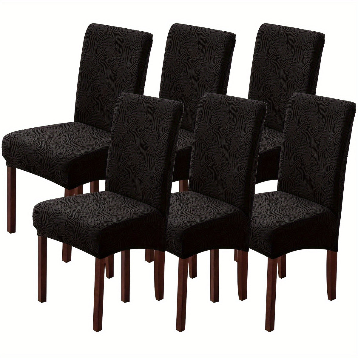 4/6pcs Chair Covers for Dining Room, Stretch Jacquard Dining Chair Slipcovers Removable Washable Chair Protector for Kitchen, Hotel, Restaurant