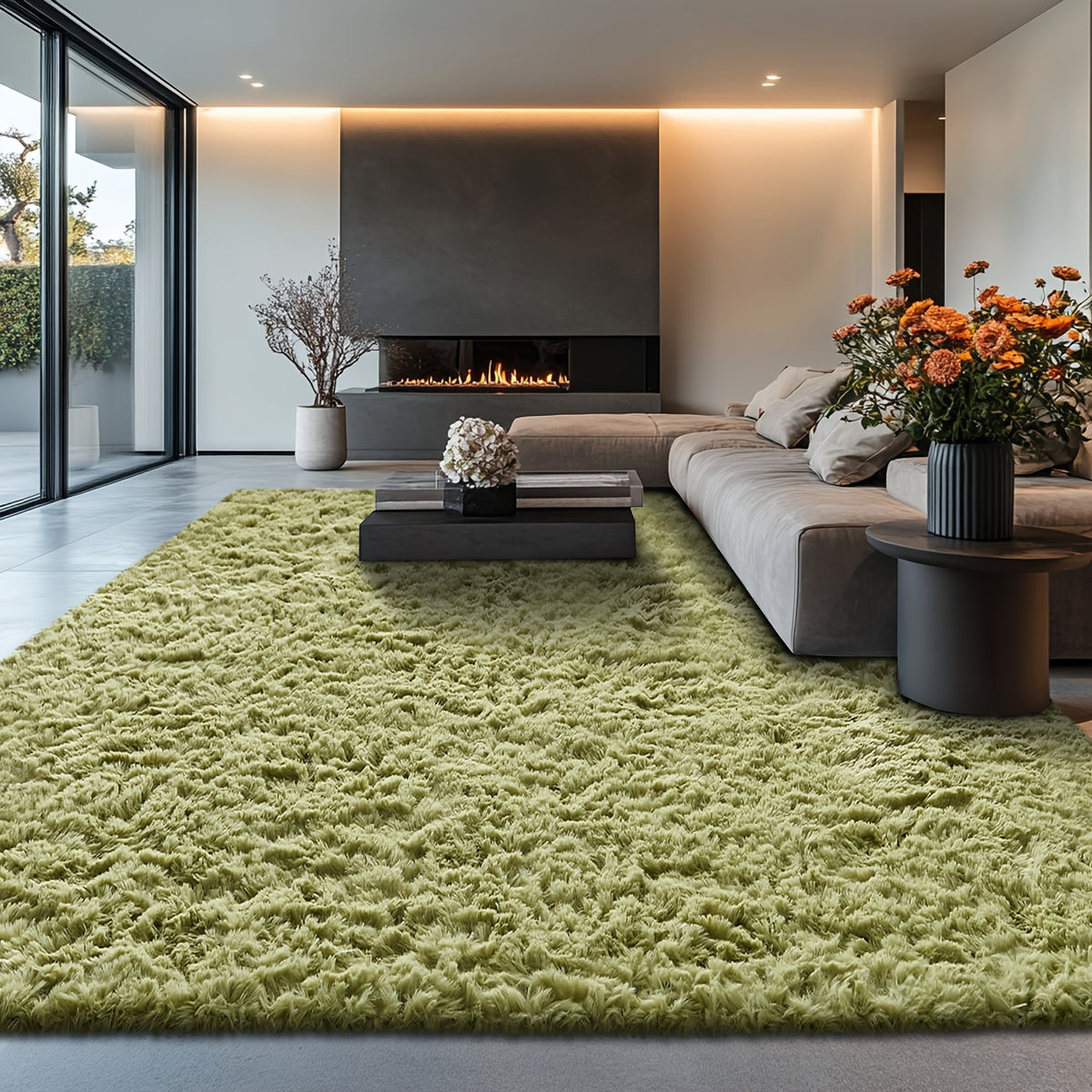 Rugs for Living Room, Super Soft Fluffy Shaggy Area Rugs for Bedroom, Cozy Floor Mats, Plush Indoor Carpet for Kitchen, Faux Rug for Room, Home Decor, Housewarming Gift, Door Mat