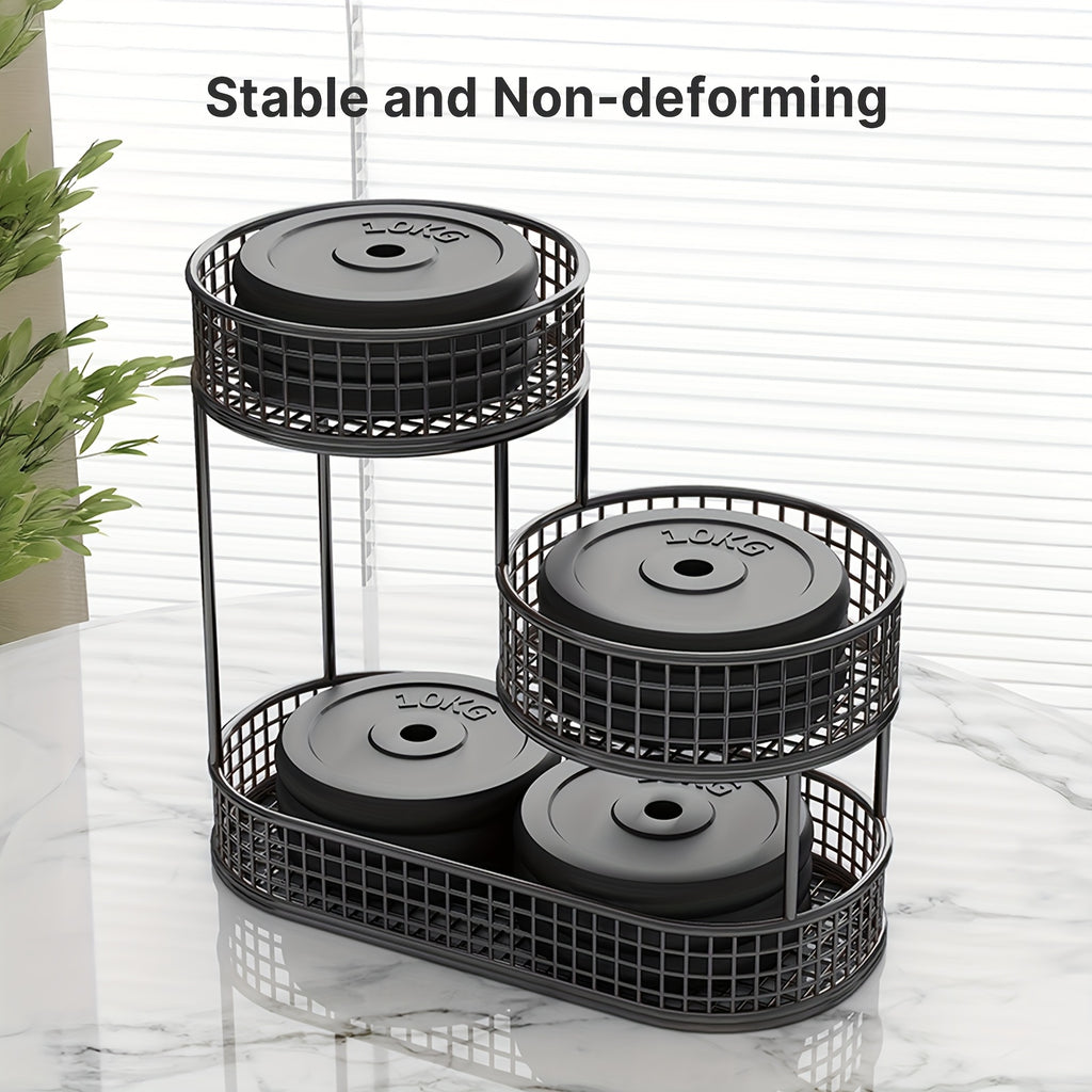 Large Capacity 3-Tier Black Metal Fruit Basket, Efficient Kitchen Organization, Perfect for Fruits, Vegetables, Bread, Snacks