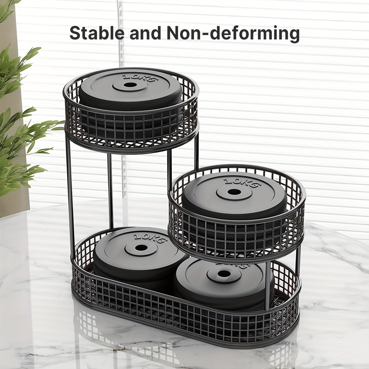 Large Capacity 3-Tier Black Metal Fruit Basket, Efficient Kitchen Organization, Perfect for Fruits, Vegetables, Bread, Snacks