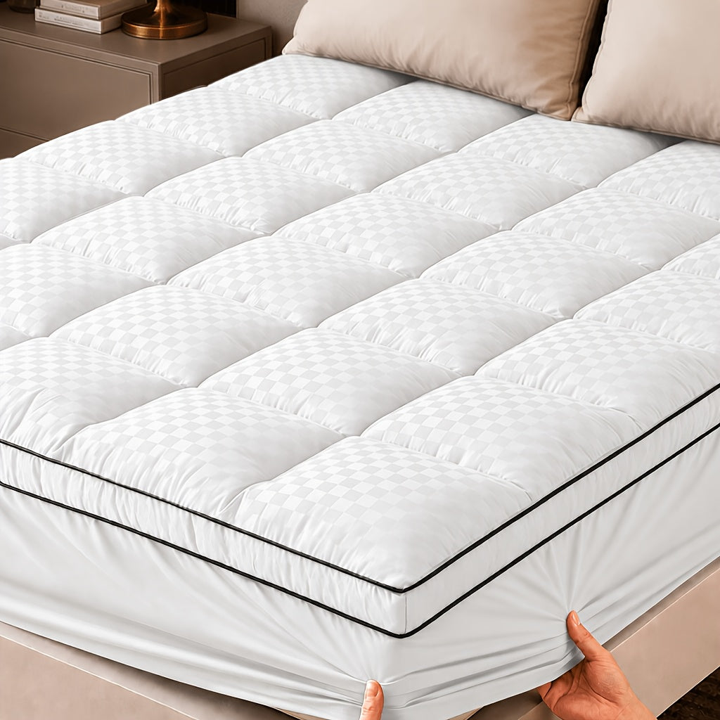 Mattress Topper, Mattress Pad Pillow Top Mattress Cover Quilted Fitted Mattress Protector Top Stretches Up 8-21" Deep Pocket 1000GSM