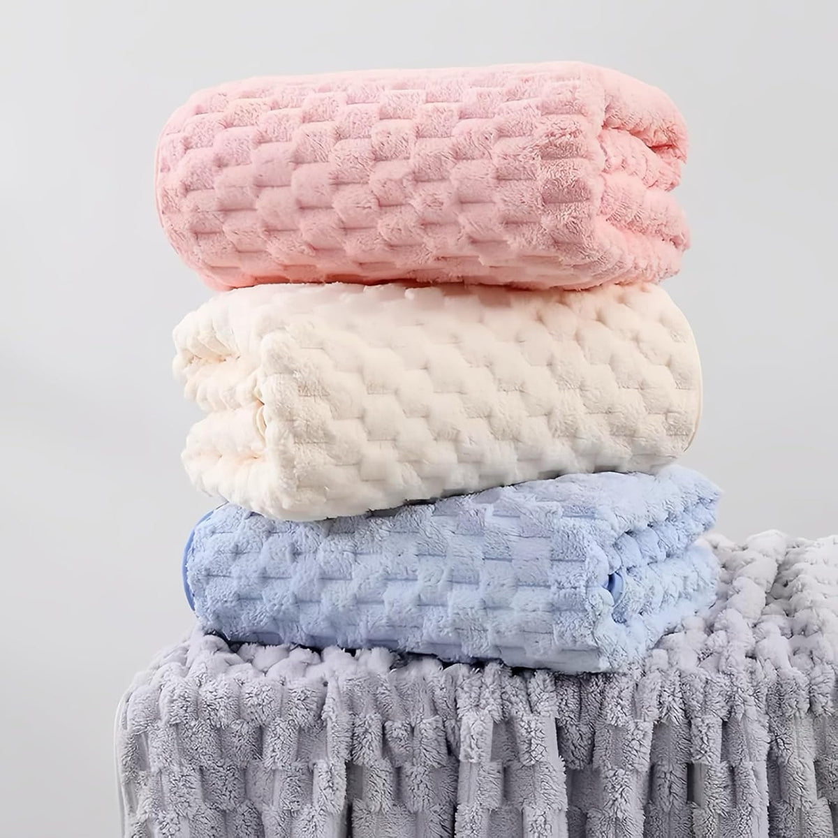 [5pcs Coral Fleece Towels] 5pcs Coral Fleece Bath Towel Set, 4 Soft Absorbent Bath Towels 27" X 55" with Hair Drying Cap, Quick Dry Plush Towels with Hanging Loop for Bathroom, Shower, Home