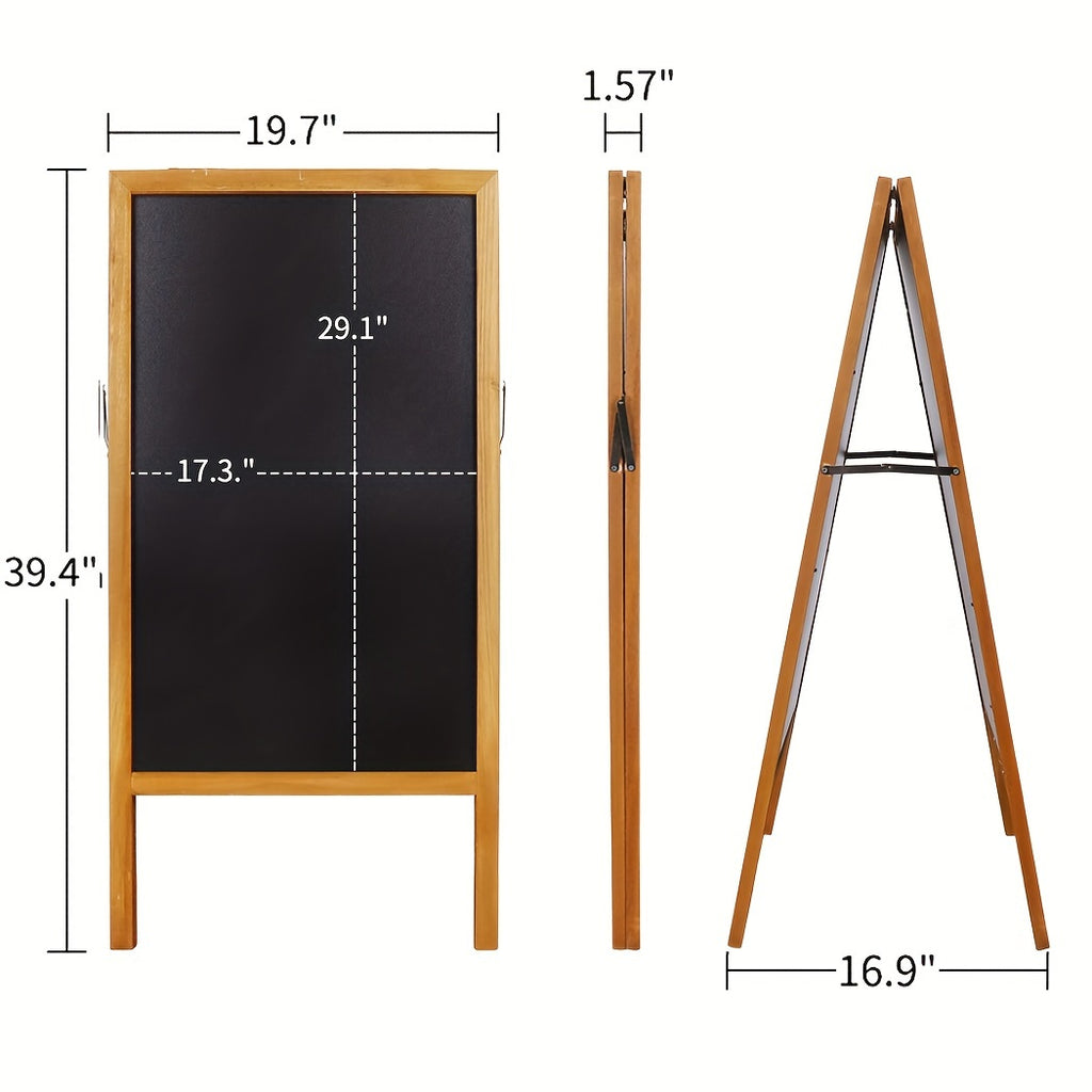 Double-sided Drawing Painting Board Magnet Wooden Standing Writing Blackboard A-Frame Chalkboard Restaurant Menu Display Sign for Coffee Shop Use Christmas Gift, 39 X20in Furniture for Home Free Shipping