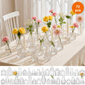 Clear Textured Bud Vases, Mini Flower Vase Sets in 12, 30, 43, 52 or 72 Pieces for Wedding Table Centerpieces, Birthdays, Anniversaries and Home Decor