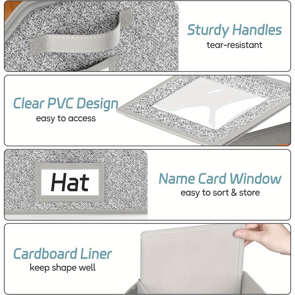 4/2pcs Stackable Baseball Cap Storage Box with Clear Viewing Window, Holds Up to 30 Caps Hat Organizer for Closet, Suitable for Men, Women, Gray, Space-Saving Design for Underwear, Socks, Toys