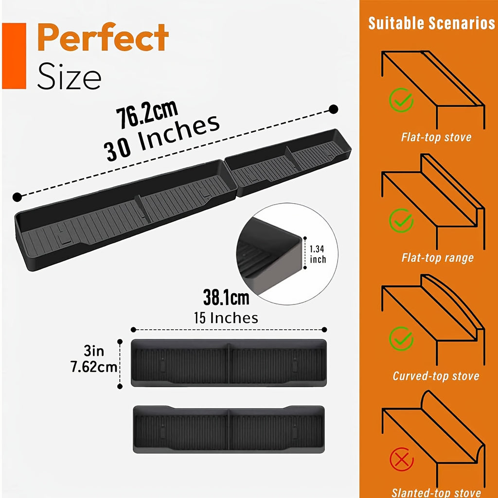 30 Inch Silicone Stove Oven Top Shelf Magnetic for Kitchen Gadgets, Soft Flexible Strong Magnetic Heat Resistant Spice Rack Kitchen Organizer for Over Oven Stove