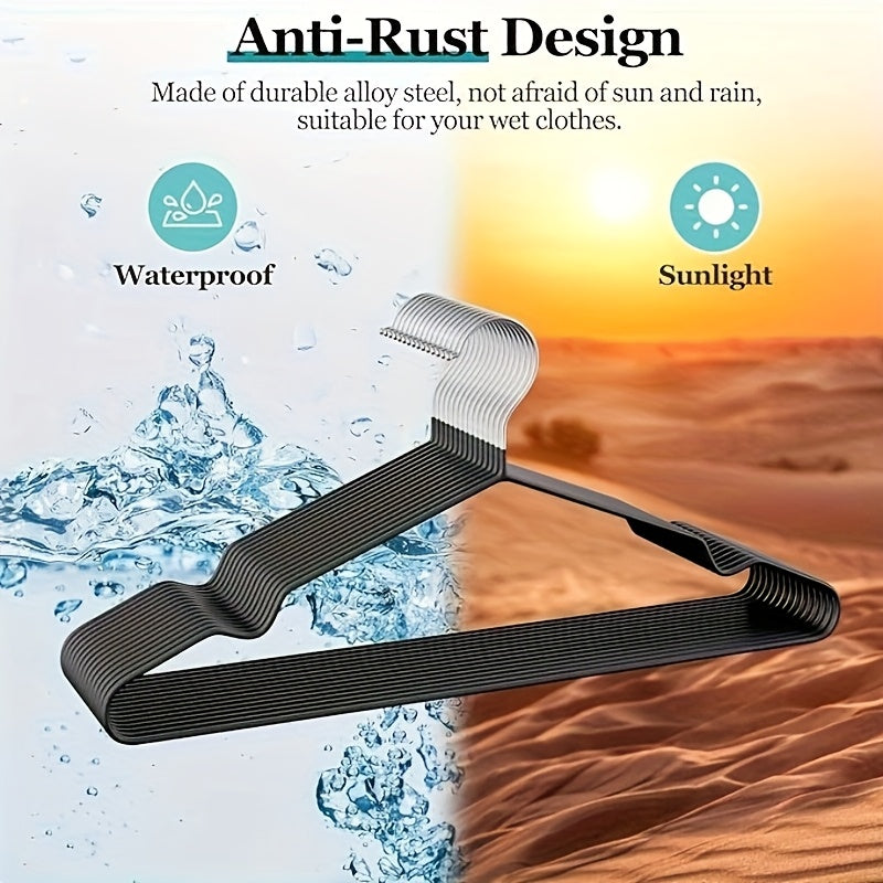 100pcs/50pcs/30pcs, High Manganese Steel Coated Non-slip Hangers, Thickened And Reinforced, Upgraded Weight Capacity, Waterproof And Rust-proof, for Home Use, Commercial Use, Closet Organization And Storage, Coat Hangers, Suit Hangers, Space-saving