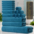 16-Piece Coral Velvet Bathroom Towel Set with Oversized Bath Towel, Two Bath Towels, Two Hand Towels and Eleven Square Cloths in Eleven Colors