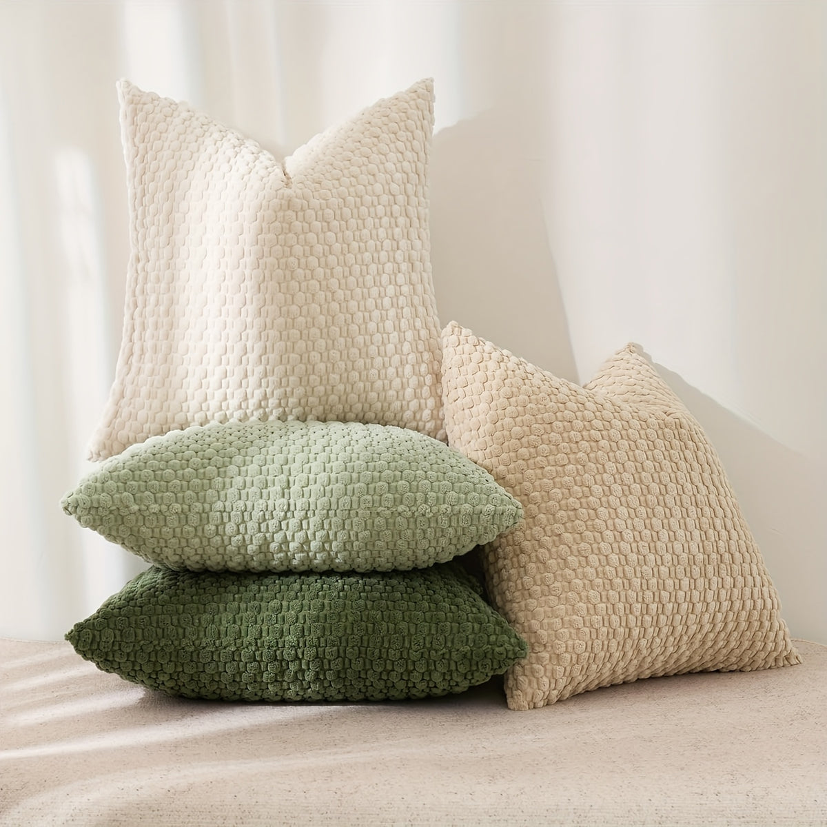 4 Soft Velvet Modern Double-Sided Design Sofa Pillowcases, Office Chair Backrest Pillowcases, Bedside Cushion Covers, And Machine-Washable Sofa And Bed Decorative Cushion Covers