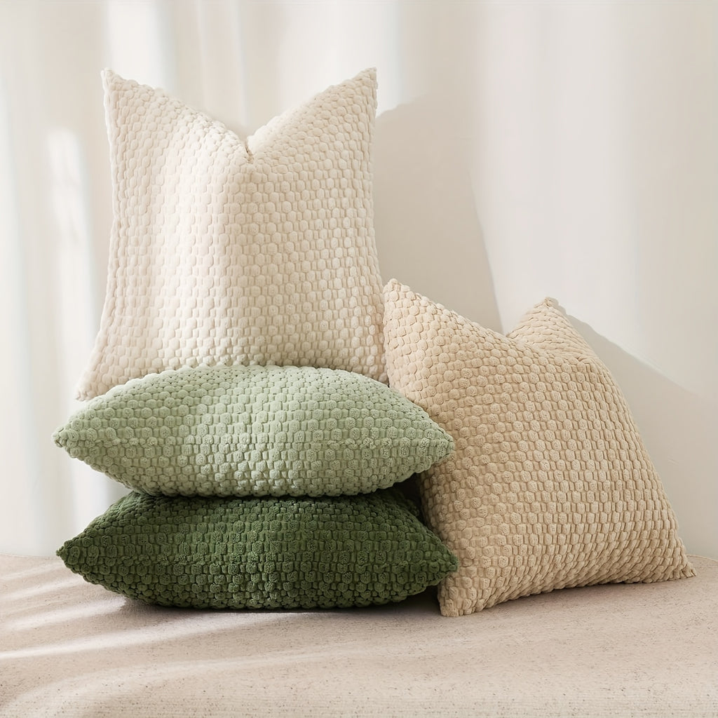 4 Soft Velvet Modern Double-sided Design Sofa Pillowcases, Office Chair Backrest Pillowcases, Bedside Cushion Covers, and Machine-washable Sofa and Bed Decorative Cushion Covers