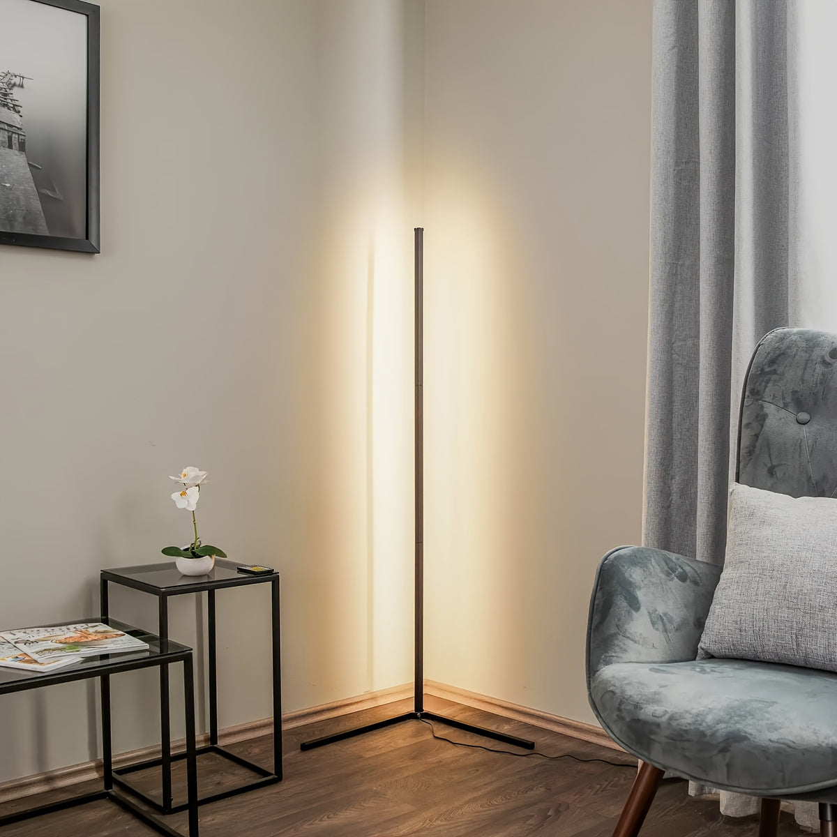 1/2pcs LED Corner Floor Lamp, RGBIC High Brightness Color Changing RGB Floor Lamp with APP & Remote Control, Music Sync, Scenes, Timer, Adjustable 156Cm (61.42In), 2700K-6000K Ambient Lighting for Bedroom, Living Room, Gaming Room, Festival Gift