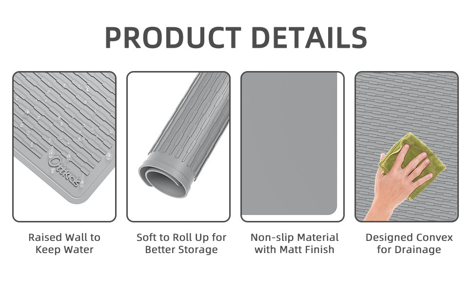 Oversized Thick Silicone Cover for Stove Tops, Measuring 75.7X53.2Cm (29.8X20.8In), Featuring Anti-Slip Stripes And Made from Quiet Material, Suitable for Kitchen And Restaurant Use Dish Drying Mats