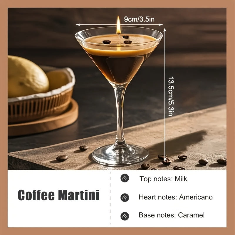 Coffee Martini Candle, Gift for Candle Lovers, Caramel Scent, Coffee Bean Embellishment, Long Burning Time, Birthday Gift, Relaxing Valentine's Day Gift, Mother's Day Gifts, Teacher Appreciation Gifts