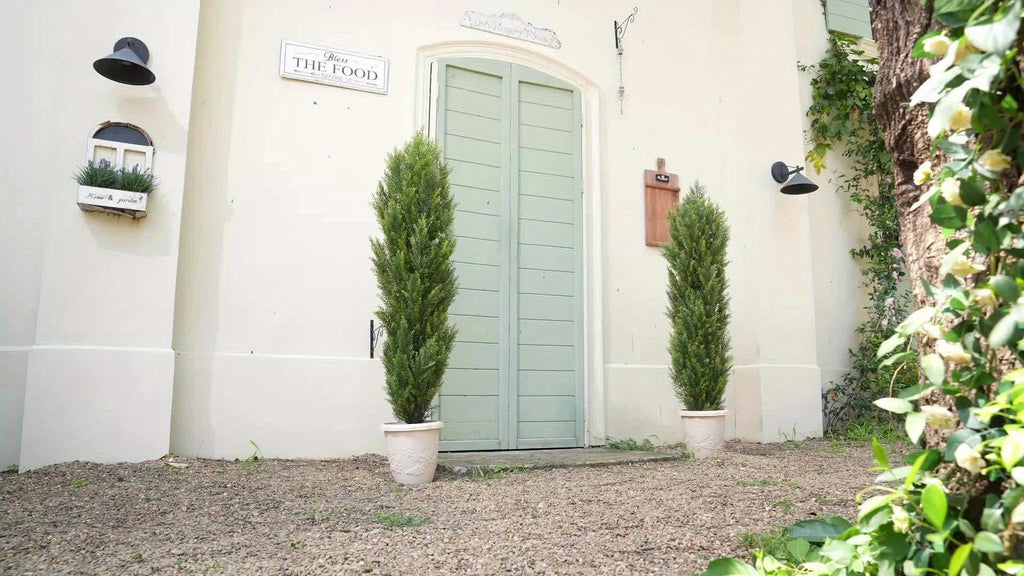 2-Pack Artificial Pine Tree, Faux Greenery Shaped Tree, Artificial Christmas Tree, Suitable for Indoor/Outdoor, Courtyard, Front Door