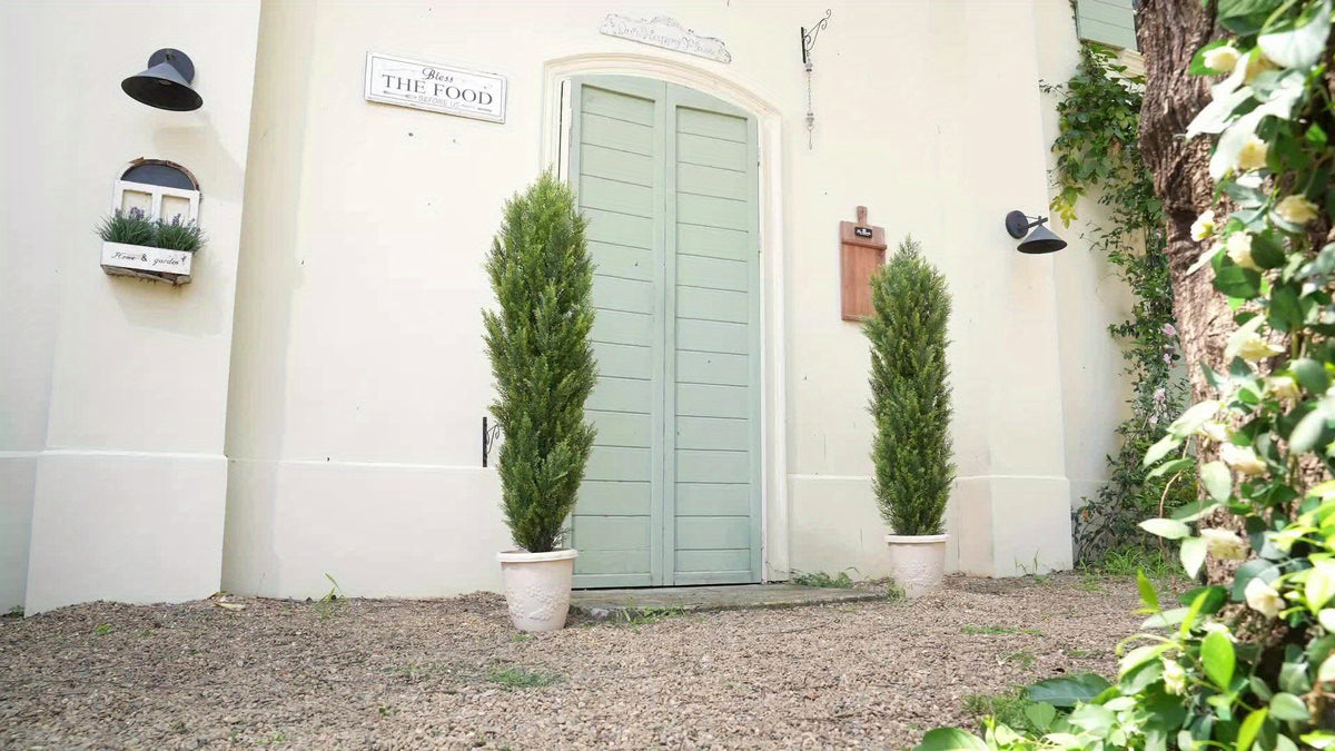 2-Pack Artificial Pine Tree, Faux Greenery Shaped Tree, Artificial Christmas Tree, Suitable for Indoor/Outdoor, Courtyard, Front Door