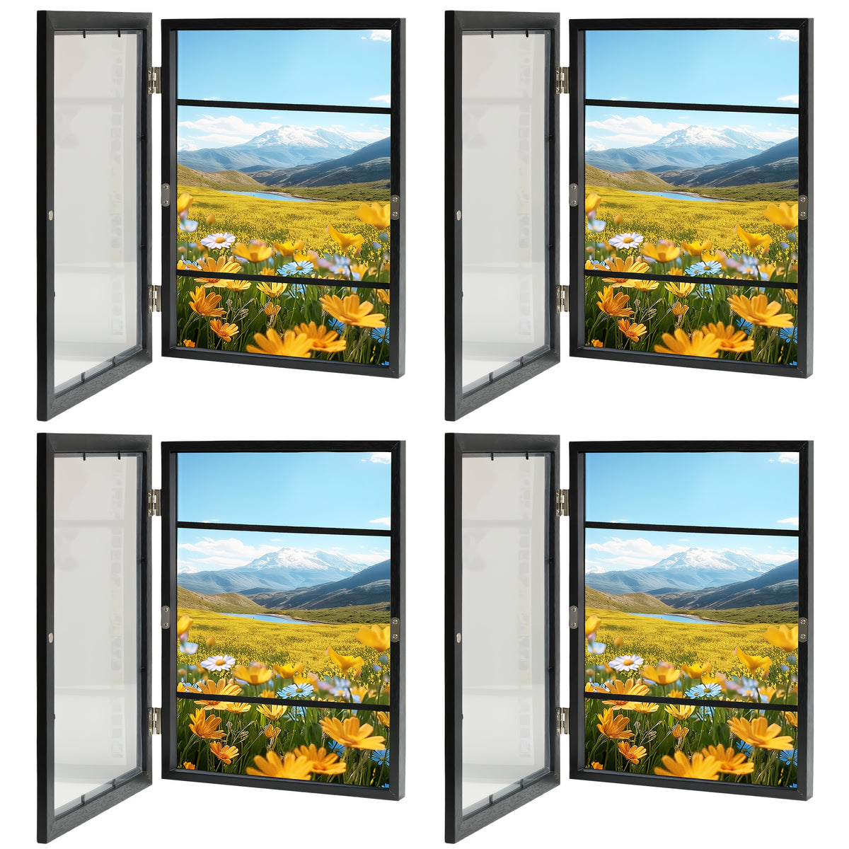 [Changeable Art Frames] 2/4 Pack Front Opening Photo Frames Reusable Art Display Frames for Wall Collage, Home Office Decor, Art Projects & Drawing