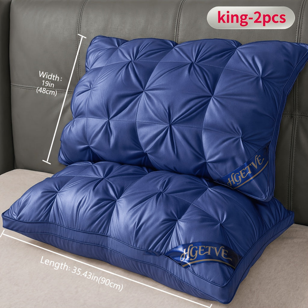 2pcs Luxury Hotel-quality Pillows, Deep Sleep Neck Pillow, High Fluffiness, Not Easy To Collapse, Suitable For All Seasons, Soft Fabric, Easy To Clean, Available In Multiple Colours And Sizes, Queen/King Size, Holiday Gift