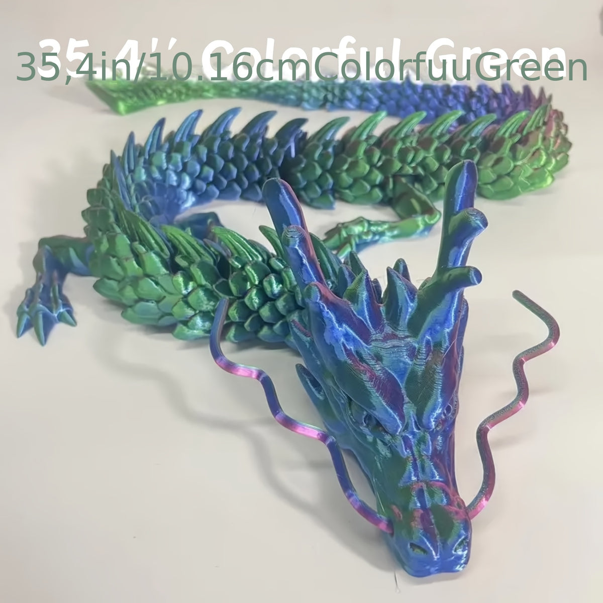 35.4" Giant Poseable 3D Printed Chinese Dragon Collectible Figurines Articulated Joints Fantasy Decor, Flexible Desk Sculpture for Home/ Office/ Car Decor Unique Mother's Day & Father's Day Gifts for Mom Dad, Perfect for Collectors from US Stock