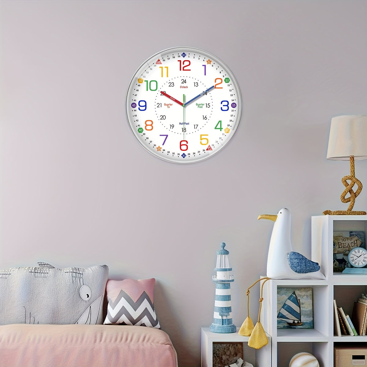Modern Wall Clock for Bedroom & Classroom, Silent Non-Ticking Quartz Clock, Battery Operated (AA Batteries Not Included), Decorative Timepiece for Living Room & School, 8/10/12/14/16 Inch Options-Perfect Teacher's Day & Back-to-School Gift