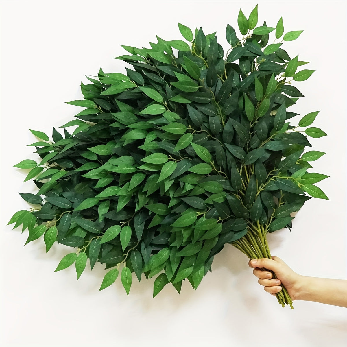 16/ 24/32pcs Italian Ruscus Greenery Stems, 27.6in Artificial Green Leaf Garland Vines Hanging Spray For Wedding Arch Bouquet Filler Table Centerpieces Home Decor