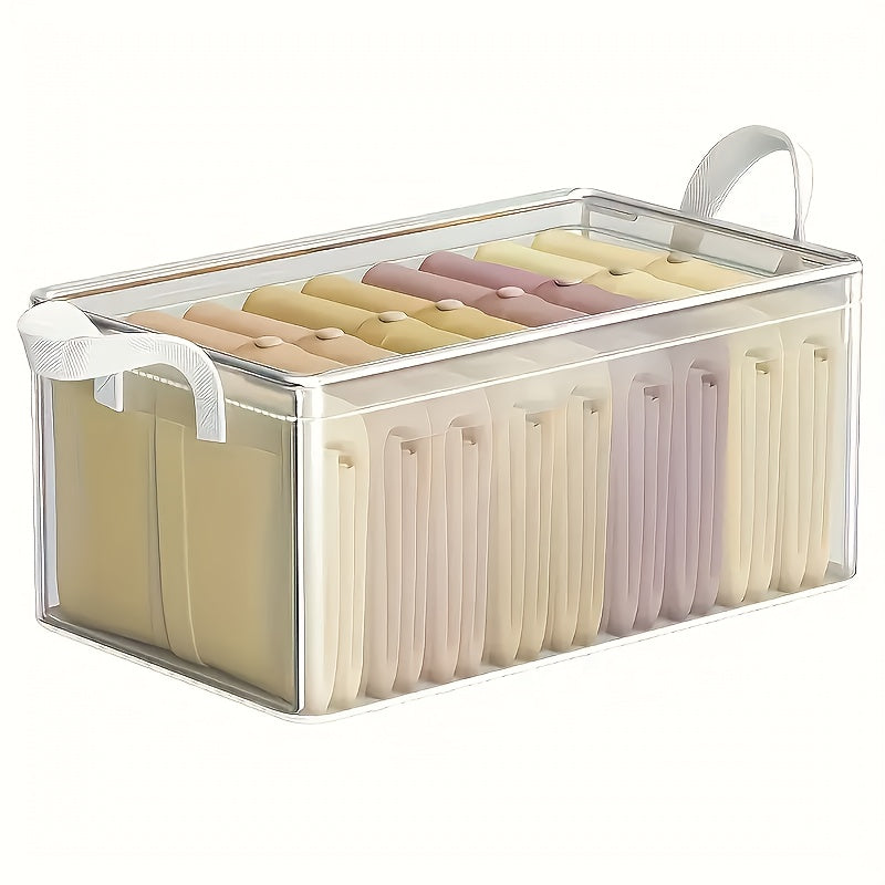 Steel Frame Storage Boxes 6 Pack, Transparent Foldable PVC Closet Organizers with Handles for Clothes, Blankets, Cosmetics and Wardrobe Storage