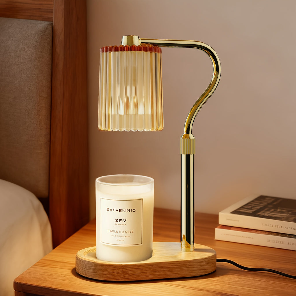 Crystal Lampshade Candle Warmer, Candle Melting Lamp, Lamp with Timer, Height Adjustable, Light Adjustable Heater for Canned Candles, Perfect Birthday Gift for Women, Mother's Day Gift, Suitable for Bedrooms, Living Rooms.No Bulbs Included.