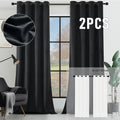 Velvet Room Darkening Curtains, 2 Panel Grommet Top Set with Unlined Solid Color Fabric for Bedroom and Living Room, Vintage Window Decor
