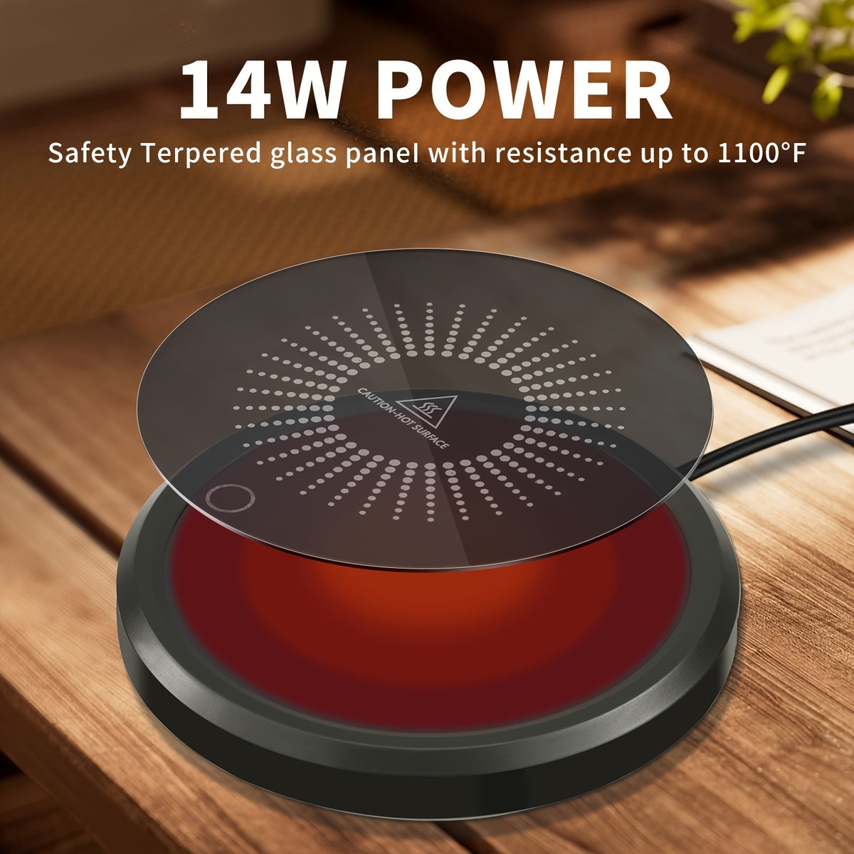 LALAYUAN Electric Mug Warmer, Fast Heating Coffee Cup Warmer with Temperature Control, 110V US Plug, Plug Powered Beverage Heater, with Desk, for Coffee Lovers, Coffee, Milk, Tea, Candle Wax Gift