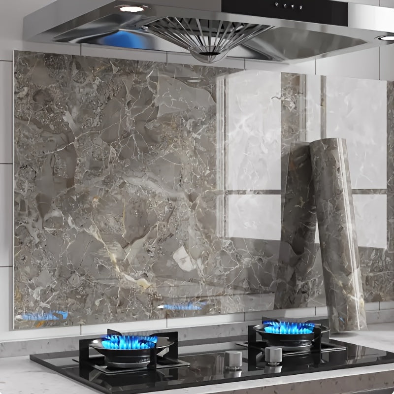 A Roll of Wall Stickers That Are Self-Adhesive And Feature a 3D Marble Design. These Peel-And-Stick Tile Decals Are Perfect for Concealing Unsightly Peeling Walls in Areas Like The Living Room, Kitchen Backsplash, Or Bathroom. They Are Made of Remov