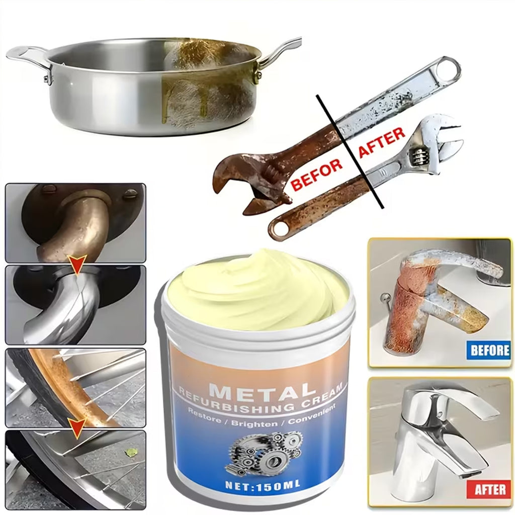 Professional-Grade Metal Polishing Compound- Multi-Purpose Metal Restoration Cream for Kitchen Appliances, Ovens, Range Hoods,, and Polishing Applications. Polishing Compound, Professional Formula, Smooth Surface Polishing