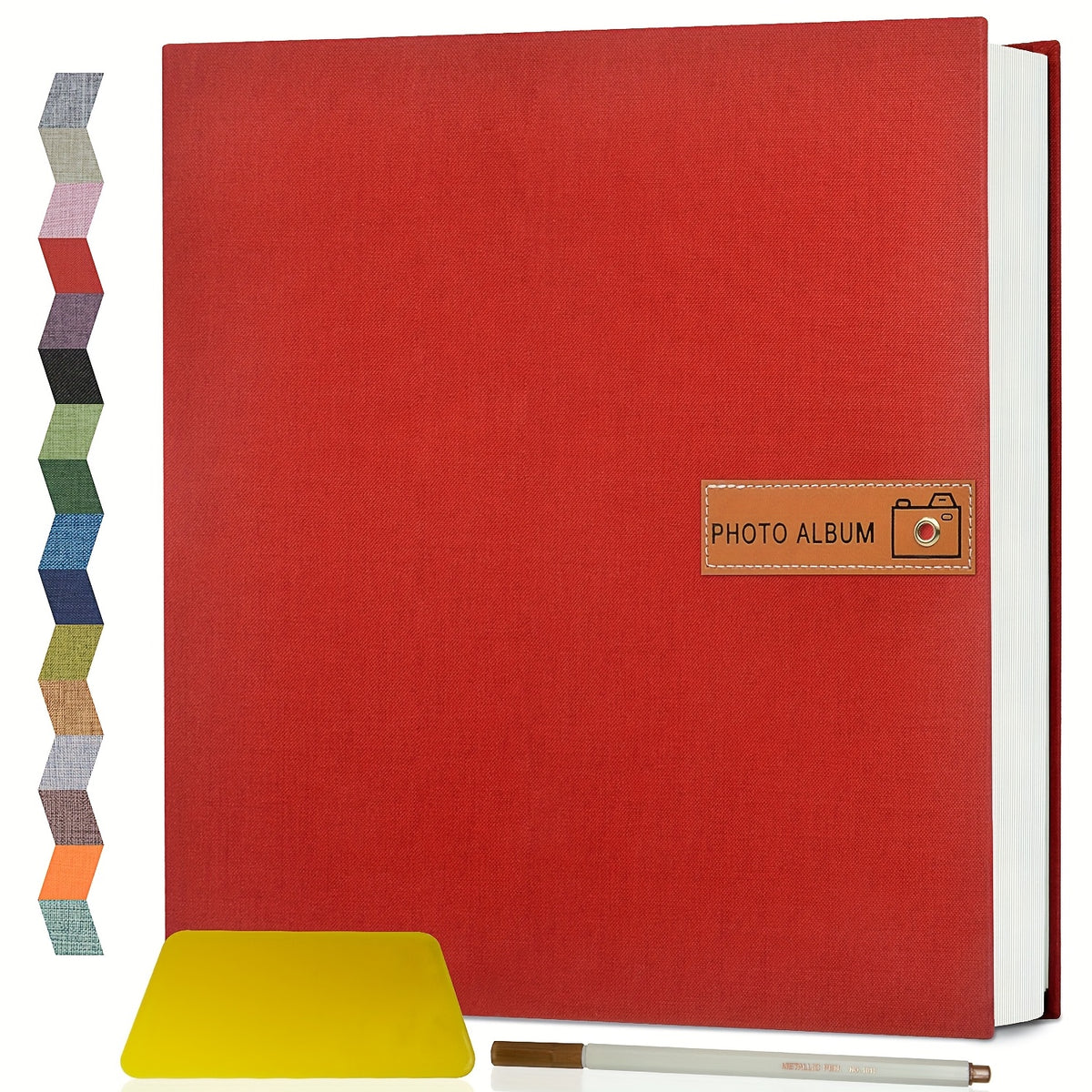 1pc Large Photo Album Self-Adhesive 4X6 5X7 8X10 Scrapbook Album Picture Book, Gifts for Mom, Family Baby And Wedding, with Metal Pen And Plastic Board Photo Album Book Valentine'S Day Gifts Mother'S Day Gift